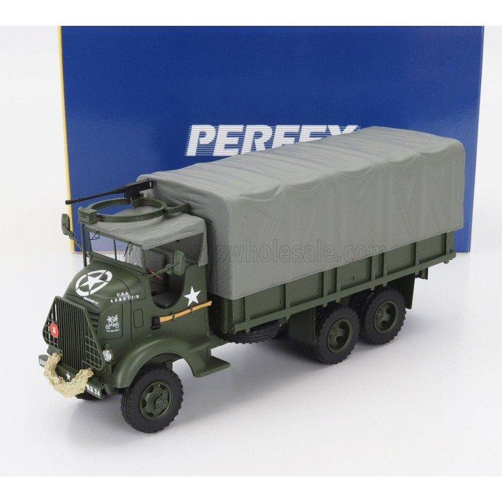 PERFEX GMC 353 AFKWX TRUCK BACHE MILITARY TELONATO 3-ASSI (THE RED BULL) 1944 - MILITARY GREEN 1/43