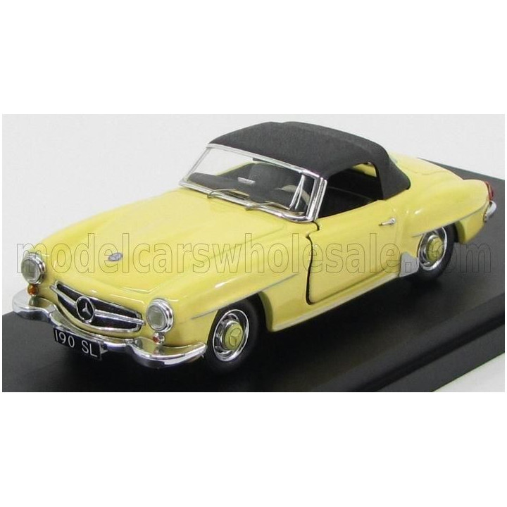 RIO MODELS MERCEDES BENZ SL-CLASS 190SL (W121) SPIDER CLOSED 1955 - CREAM BLACK 1/43