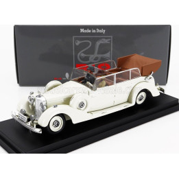 RIO MODELS MERCEDES BENZ 770K CABRIOLET 1938 WITH EVA BRAUN AND SS MILITARY GUARD FIGURES 1938 - WHITE 1/43