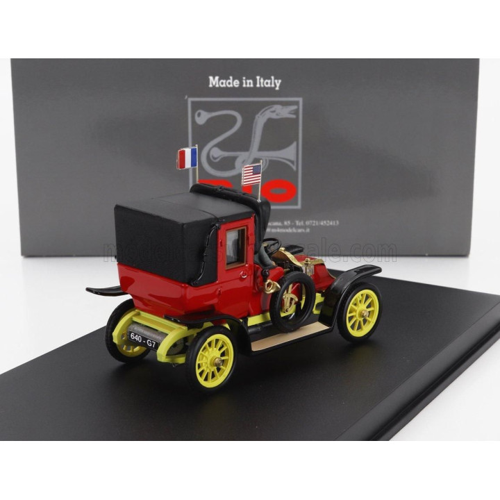 RIO MODELS RENAULT AG1 TAXI DE LA MARNE WITH DRIVER 1914 - RED YELLOW 1/43