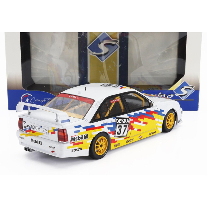 SOLIDO OPEL OMEGA 3000 EVO 500 TEAM IRMSCHER N 37 DTM SEASON 1991 VOLKER STRYCEK - WHITE YELLOW 1/18