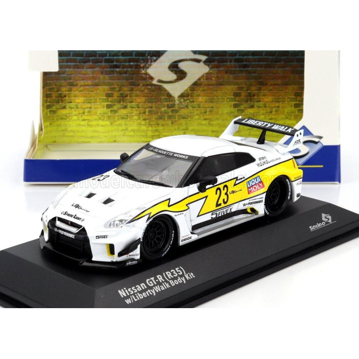 SOLIDO NISSAN 35GT-RR LB-SILHOUETTE N 23 WORKS LIBERTY WALK 2020 - WHITE YELLOW BLACK 1/43