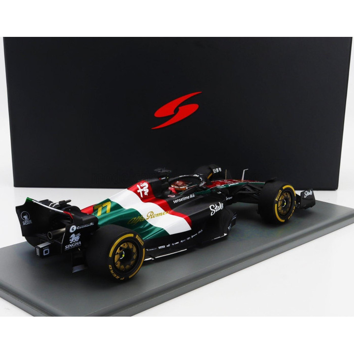 SPARK MODEL ALFA ROMEO F1  C43 TEAM STAKE N 77 MONZA ITALY GP 2023 VALTTERI BOTTAS - BLACK RED WHITE GREEN 1/18