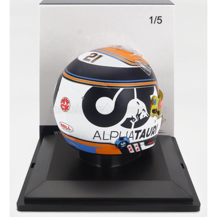 SPARK MODEL BELL HELMET F1  CASCO HELMET AT04 TEAM ALPHA TAURI N 21 SEASON 2023 NYCK DE VRIES - BLACK WHITE YELLOW 1/5