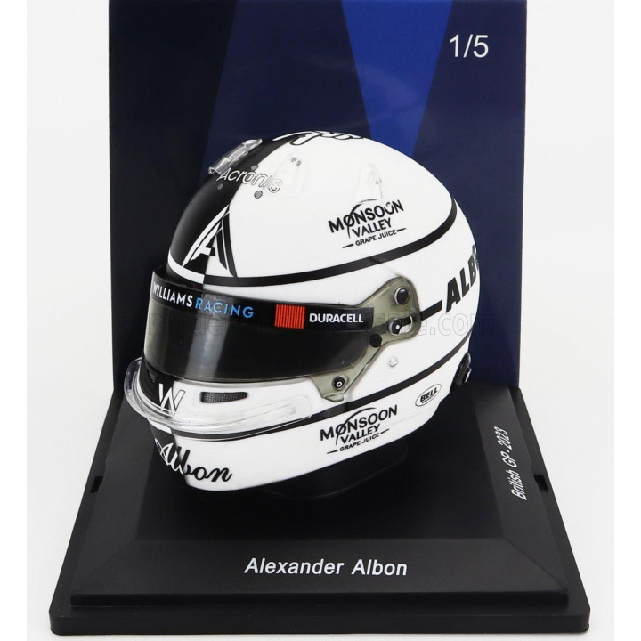 SPARK MODEL BELL HELMET F1  CASCO HELMET WILLIAMS	FW45 TEAM WILLIAMS RACING N 23 BRITISH GP 2023 ALEXANDER ALBON - WHITE BLACK 1