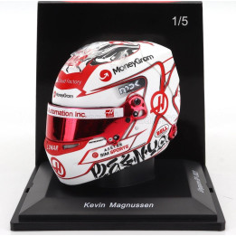 SPARK MODEL BELL HELMET F1  CASCO HELMET HAAS VF-23 TEAM MONEYGRAM HAAS N 20 SINGAPORE GP 2023 KEVIN MAGNUSSEN - WHITE RED 1/5