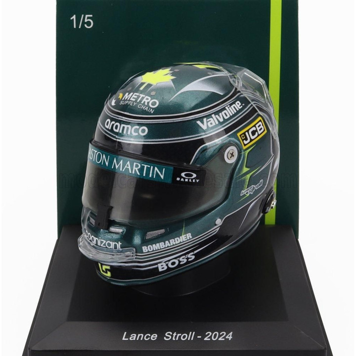 SPARK MODEL BELL HELMET CASCO HELMET F1 LANCE STROLL TEAM ASTON MARTIN ARAMCO COGNIZANT N 18 SEASON 2024 - GREEN 1/5