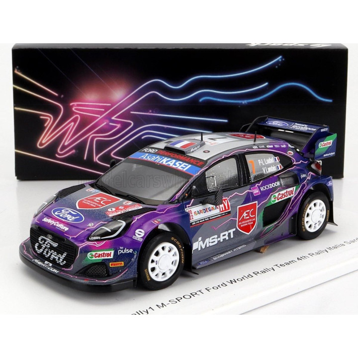 SPARK MODEL FORD ENGLAND PUMA RALLY1 TEAM FORD WORLD RALLY M-SPORT N 7 4th RALLY SARDINIA ITALY 2022 P.L.LOUBET - V.LANDAIS - PU