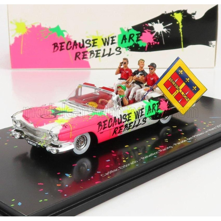 SPARK MODEL CADILLAC ELDORADO BIARRITZ CABRIOLET 1959 - PARADE DES PILOTES TEAM REBELLION RACING 24h LE MANS 2019 T.LAURENT - G.