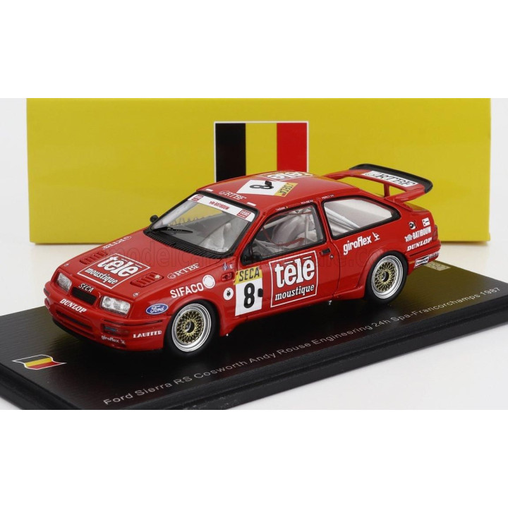 SPARK MODEL FORD ENGLAND SIERRA RS COSWORTH TEAM ANDY ROUSE ENGINEERING N 8 24h SPA 1987 ANDY ROUSE - WIN PERCY - THIERRY TASSIN