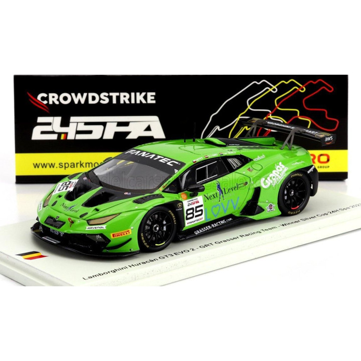 SPARK MODEL LAMBORGHINI HURACAN GT3 EVO 2 TEAM GRT GRASSER N 85 WINNER SILVER CUP 24h SPA 2023 C.SCHMID - B.HITES - G.VAN BERLO 