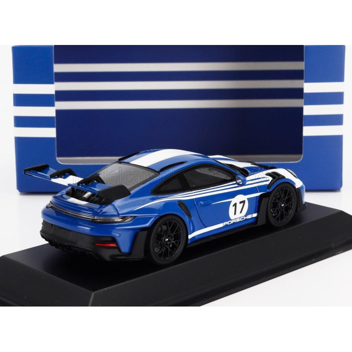 SPARK MODEL PORSCHE 911 992 GT3 RS N 17 RACING COUPE 2023 - BLUE WHITE 1/43