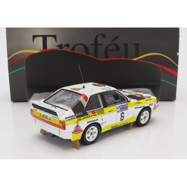 TROFEU AUDI QUATTRO SPORT TEAM HB N 6 RALLY RAC LOMBARD 1984 M.MOUTON - F.PONS - WHITE YELLOW BROWN 1/43