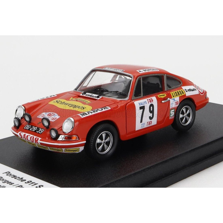 TROFEU PORSCHE 911S COUPE N 79 RALLY TAP 1972 A.BORGES - P.GARCIA - RED 1/43