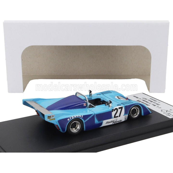 TROFEU CHEVRON B36 SPIDER TEAM SOCIETE RACING N 27 24h LE MANS 1977 JEAN LOUIS BOS - FRED STALDER - JACKY HERAN - LIGHT BLUE 1/4