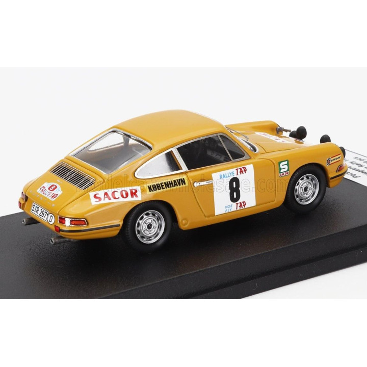 TROFEU PORSCHE 911S COUPE (night version) N 8 3rd RALLY TAP 1970 BJORN WALDEGAARD - HANS THORSZELIUS - YELLOW 1/43
