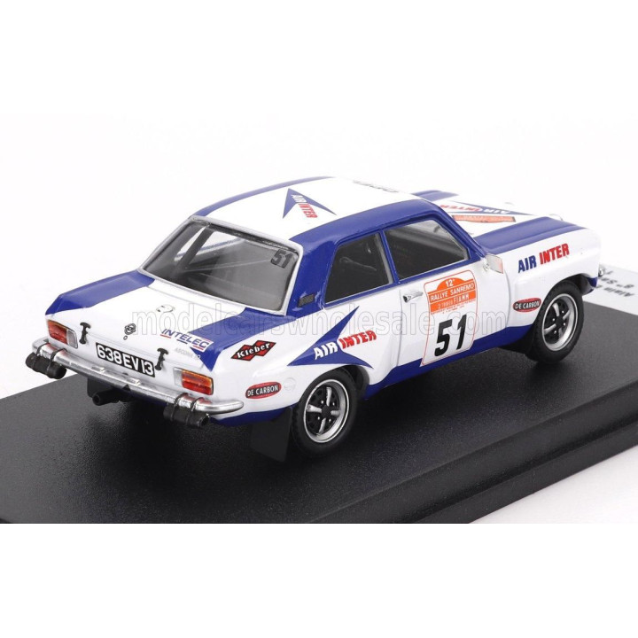TROFEU OPEL ASCONA (night version) N 51 RALLY SANREMO 1974 ALAIN ERRANI - VINCENT LAVERNE - WHITE BLUE 1/43