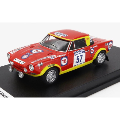 TROFEU FIAT 124 ABARTH (night version) N 57 RALLY 1000 LAKES 1974 MARKETTA OKSALA - TERTTU AHO - RED YELLOW 1/43