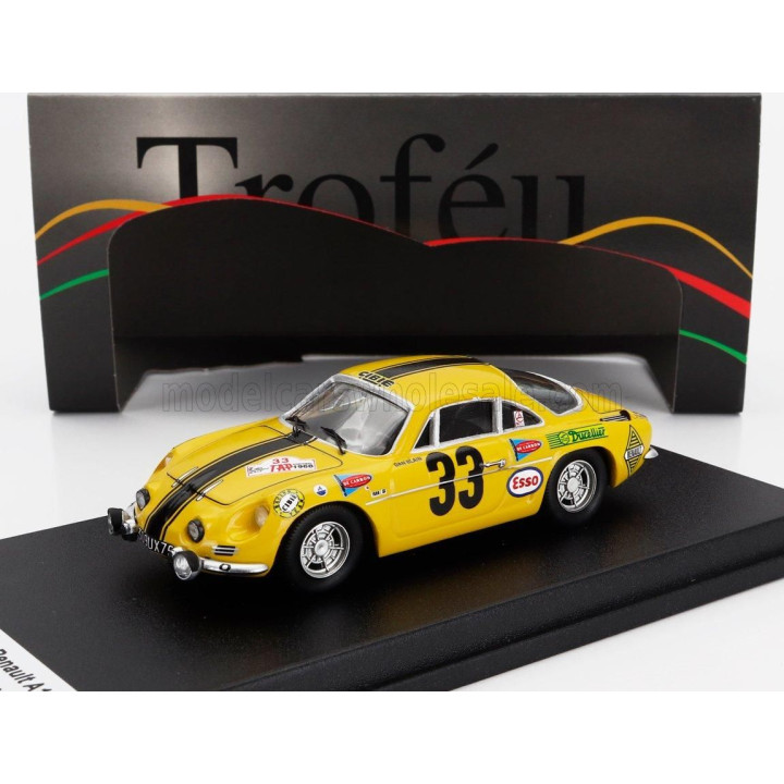 TROFEU RENAULT A110 ALPINE (night version) N 3 RALLY TAP 1968 DAN BLAIN - CHRISTIAN MELVILLE - YELLOW BLACK 1/43