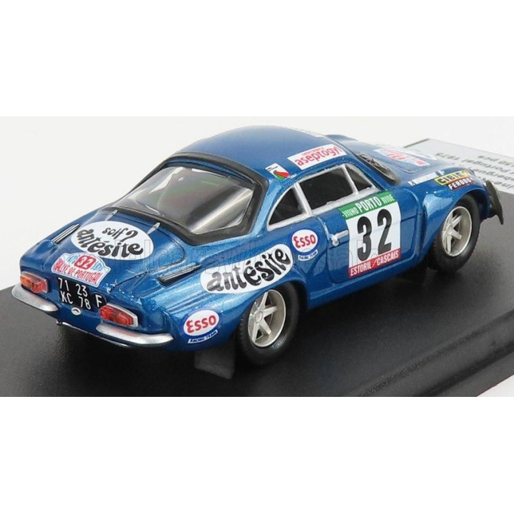 TROFEU RENAULT ALPINE A110 1600S N 32 RALLY OF PORTUGAL 1975 P.WAMBERGUE - I.BRETON - BLUE MET 1/43