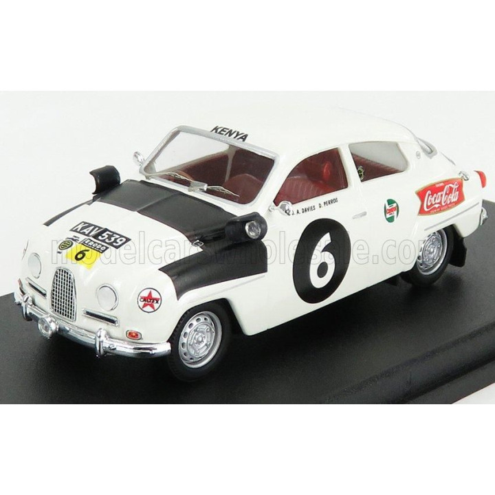 TROFEU SAAB 96 N 6 RALLY EAST AFRICAN SAFARI 1962 J.A.DAVIES - D.PERROS - WHITE BLACK 1/43