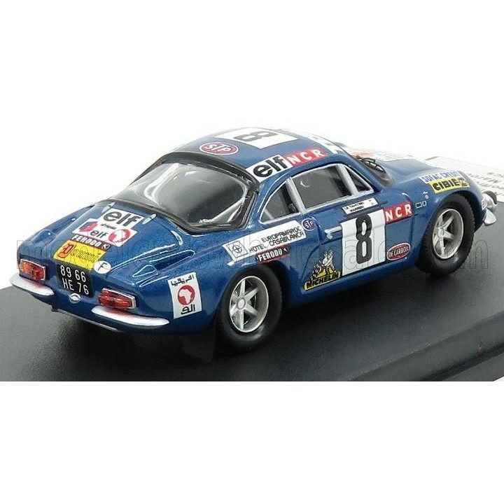 TROFEU RENAULT ALPINE A110 N 8 RALLY DU MAROC 1974 TAHITIEN - G.DE WARREN - BLUE MET 1/43
