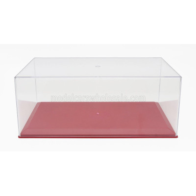 VETRINA DISPLAY BOX VETRINA DISPLAY BOX BOX FOR 1/18 BASE IN PLASTICA ROSSA - PLASTIC BASE RED - Lungh.LENGTH cm 33.5 X Largh.WI