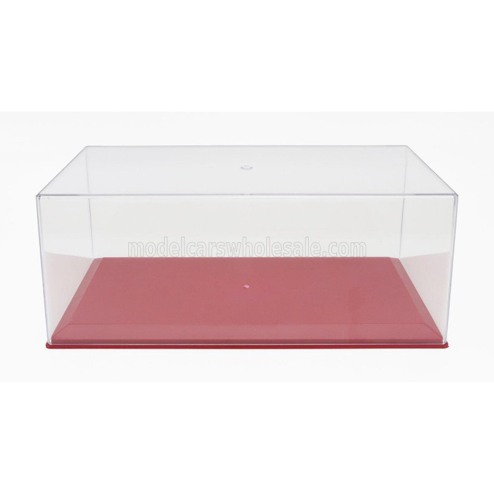 VETRINA DISPLAY BOX VETRINA DISPLAY BOX BOX FOR 1/18 BASE IN PLASTICA ROSSA - PLASTIC BASE RED - Lungh.LENGTH cm 33.5 X Largh.WI