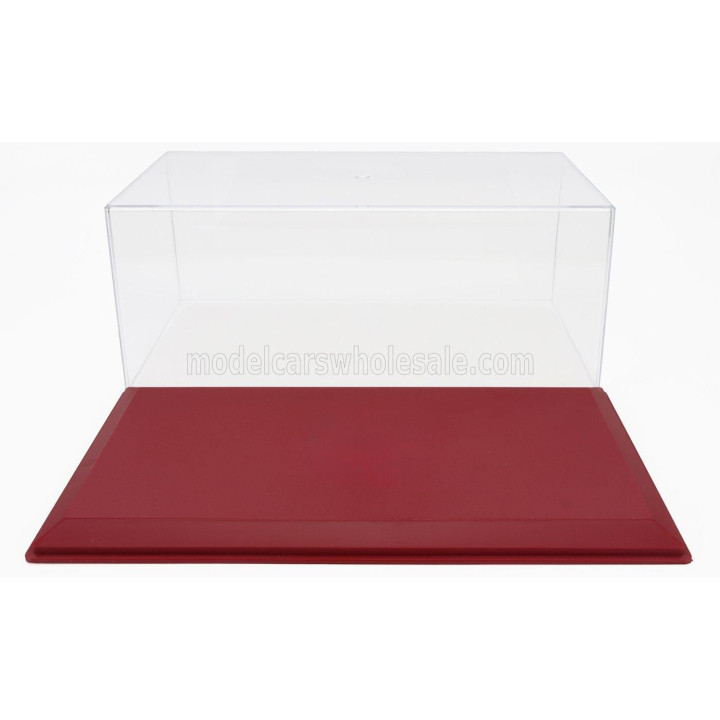 VETRINA DISPLAY BOX VETRINA DISPLAY BOX BOX FOR 1/18 BASE IN PLASTICA ROSSA - PLASTIC BASE RED - Lungh.LENGTH cm 33.5 X Largh.WI