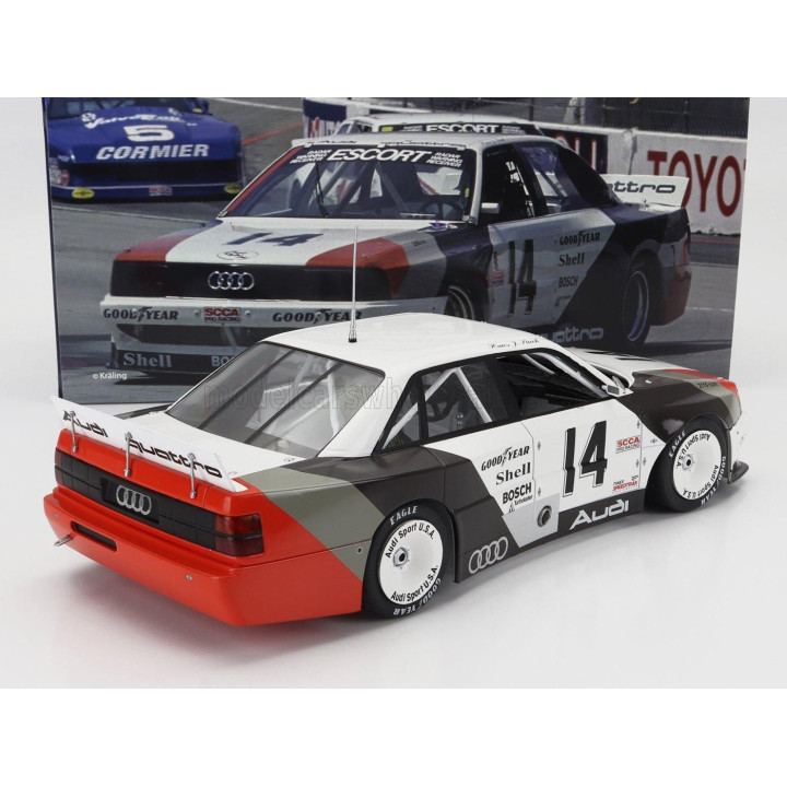 WERK83 AUDI 200 QUATTRO TEAM AUDI SPORT N 14 WINNER CLEVERLAND TRANS-AM 1988 HANS JOACHIM STUCK - WHITE GREY RED 1/18