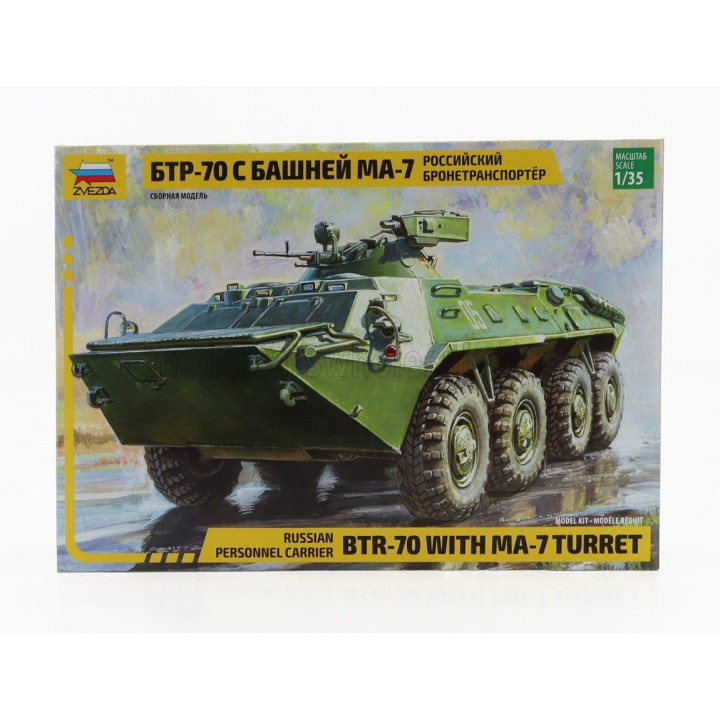 ZVEZDA TANK BTR-70 WITH MA-7 TURRER MILITARY 1945 1/35