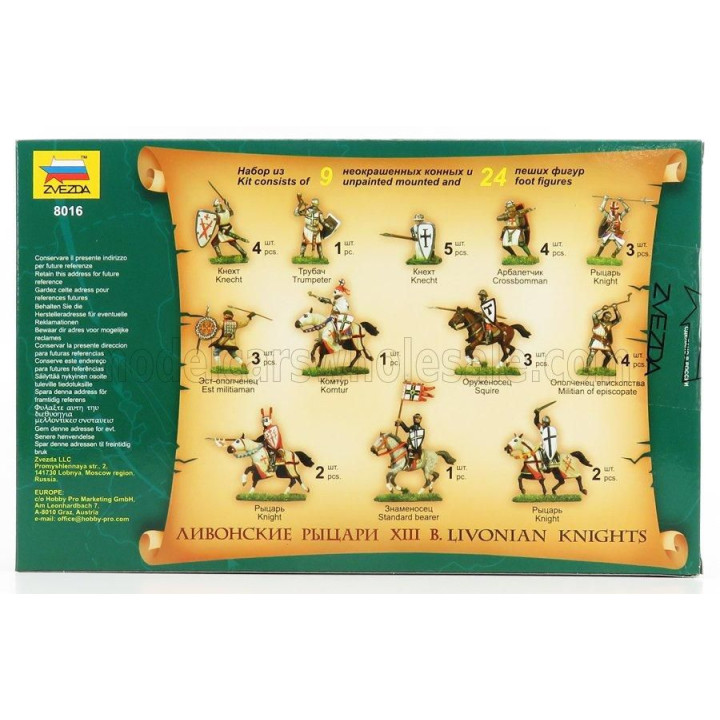 ZVEZDA FIGURES BATTLE WAR - LIVONIAN KNIGHTS XIII A.D. - MILITARY 1/72