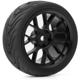 Spec T CS Wheel Offset 3 Black w/Tire 4ks pro 1/10 Silniční