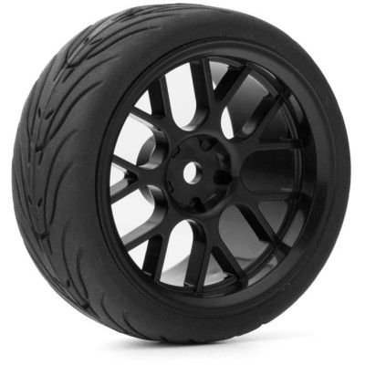 Spec T CS Wheel Offset 3 Black w/Tire 4ks pro 1/10 Silniční