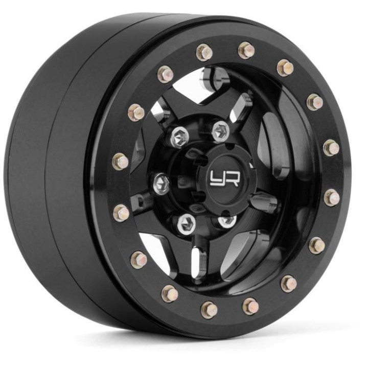 1.9 Aluminum CNC 5 Spoke Beadlock, 2ks Černé