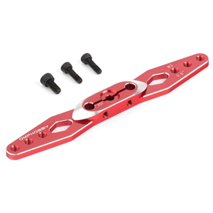 Servo páka dvouramenná M3 3.5" - červená