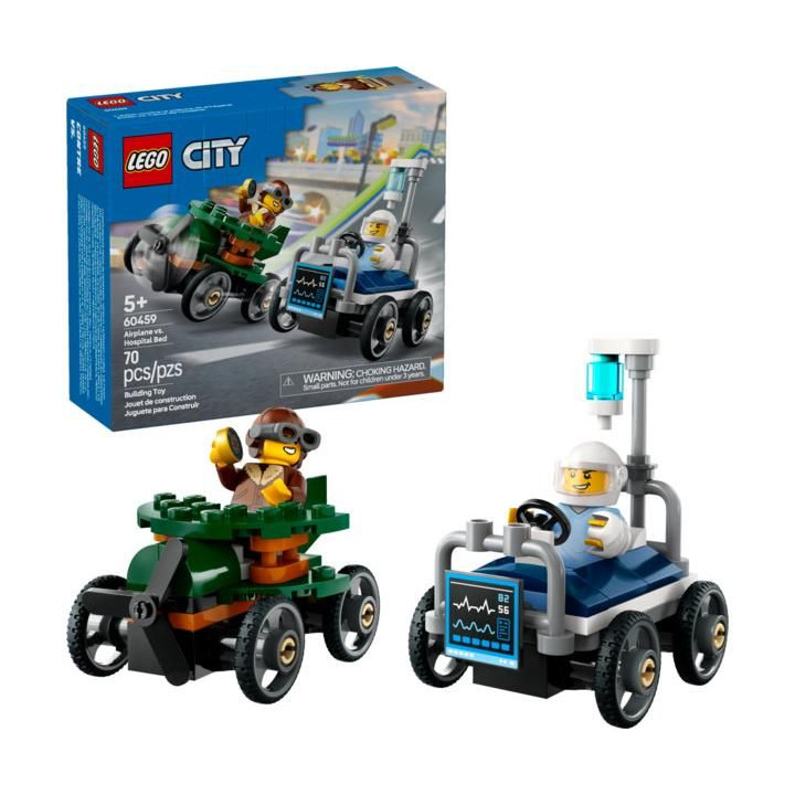 LEGO City - Závodní balíček: Letadlo vs. nemocniční lůžko