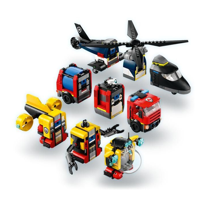 LEGO City - Remix: Helikoptéra, hasičský vůz a ponorka