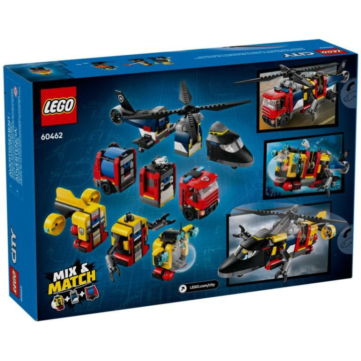 LEGO City - Remix: Helikoptéra, hasičský vůz a ponorka