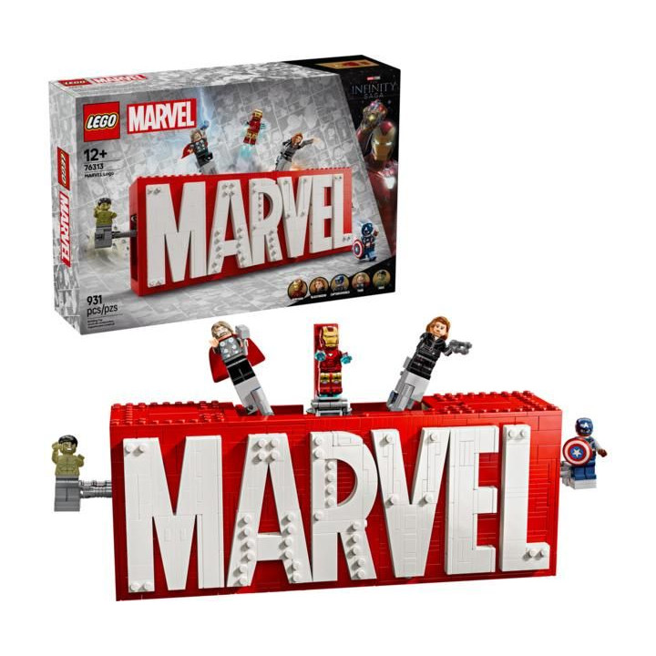 LEGO Marvel - Logo MARVEL a minifigurky