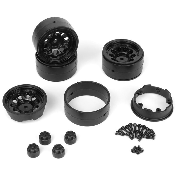 CS-10 Beadlock disky 1.2in (černé/4ks)