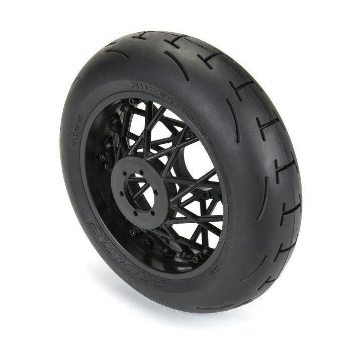 Pro-Line kolo s pneu 1:4 Supermoto 2.0 S3 zadní, disk černý: PM-MX/SM