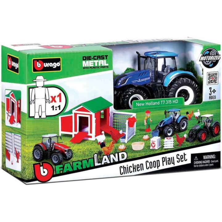 Bburago slepičí Farma s traktorom