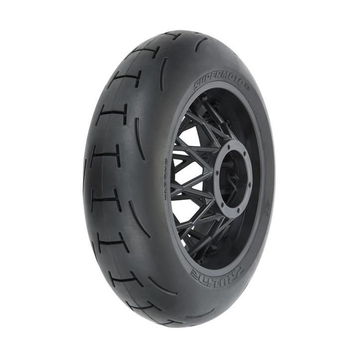 Pro-Line kolo s pneu 1:4 Supermoto 2.0 S3 zadní, disk černý: PM-MX/SM