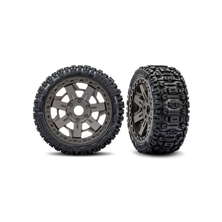 Traxxas kolo 3.0", disk šedý, pneu Sledgehammer belted (2)