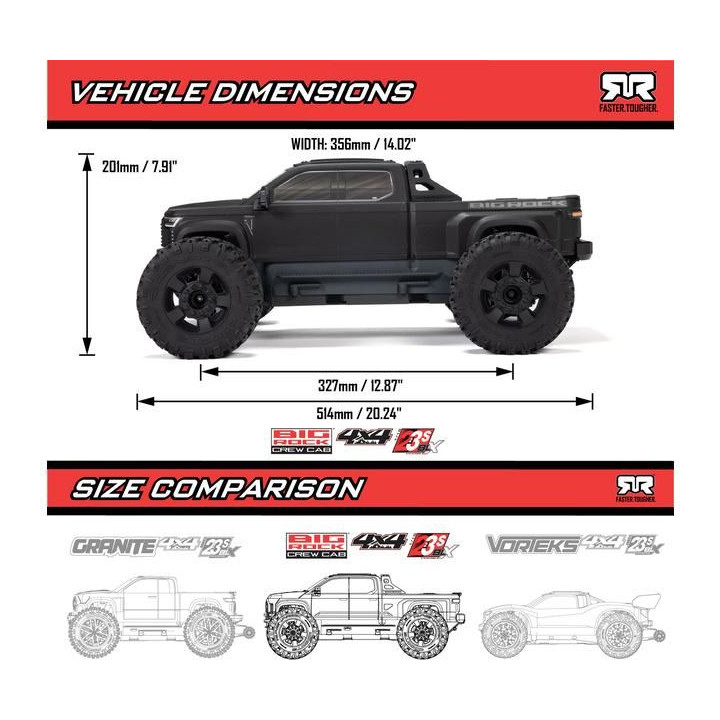 Arrma Big Rock 223S BLX 1:10 4WD RTR DSC černá