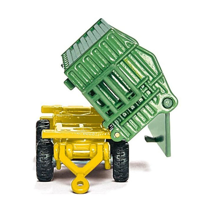 SIKU Farmer - John Deere s čelním nakladačem a přívěsem 1:87