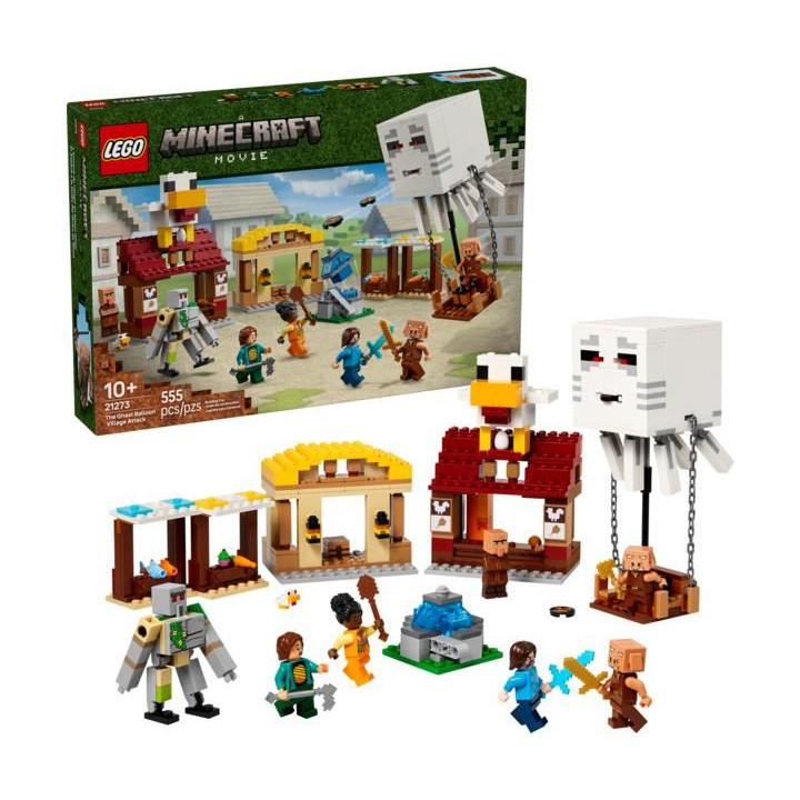 LEGO Minecraft - Balón v podobě ďasa a útok na vesnici