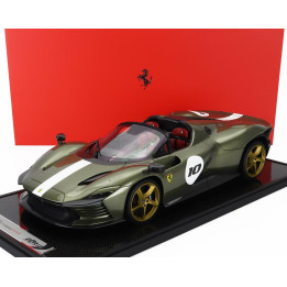 BBR MODELS FERRARI DAYTONA SP3 SERIE ICONA N 10 OPEN ROOF 2022 - CON VETRINA - WITH SHOWCASE - VERDE MANZONI LUCIDO - GREEN MET 