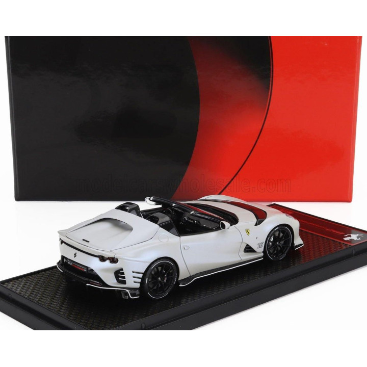 BBR MODELS FERRARI 812 COMPETIZIONE A SPIDER N 16 PERSONAL CAR CHARLES LECLERC 2022 - BIANCO ONDA MARINA - MATT WHITE 1/43